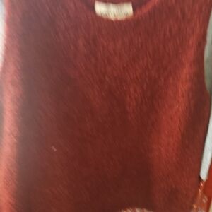 Lucky Brand Vest Warm Rust Sweater Size L